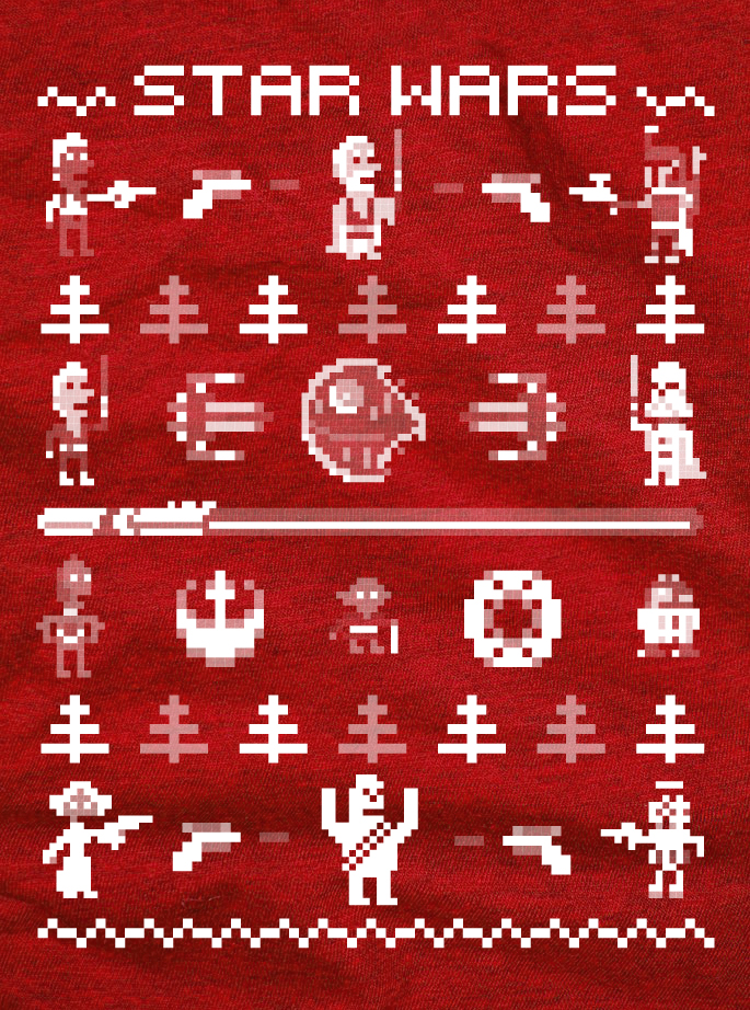 Pixel Star Wars Ugly Sweater Design