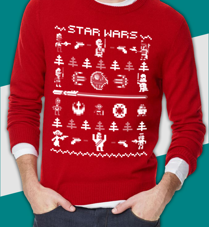 Star Wars Pixel Art Ugly Sweater Design