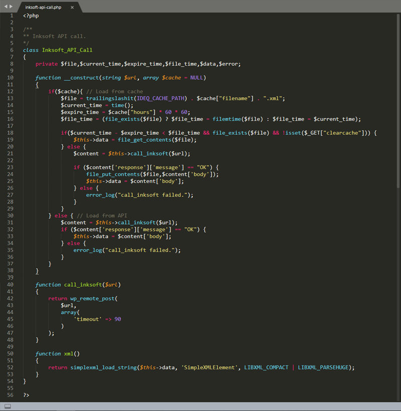 Inksoft API Call Code Sample